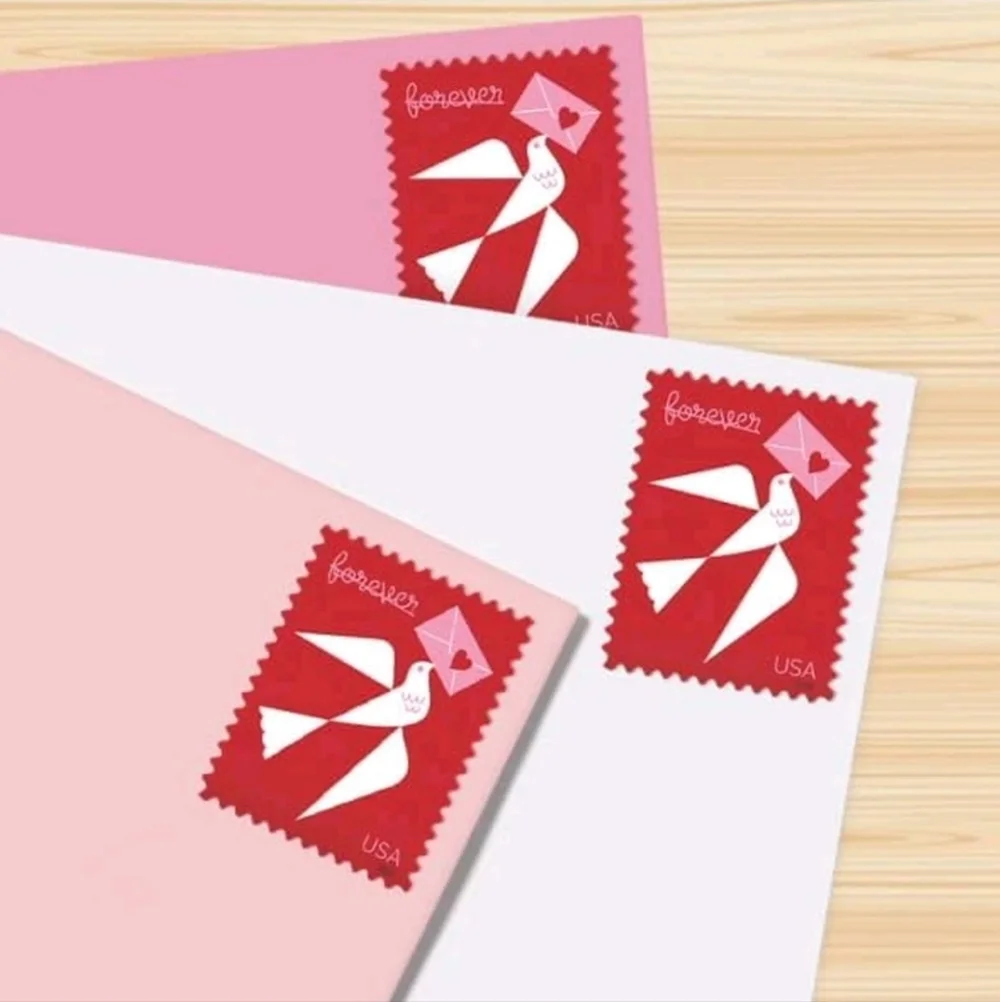100 2024 Love Letters Forever Postage Stamps USPS Wedding Invitations Valentines